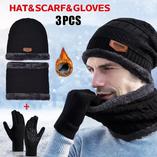 Guantes Para El Frío Bufandas De Mujer Hombre Gorros De Invierno Juego Chalina