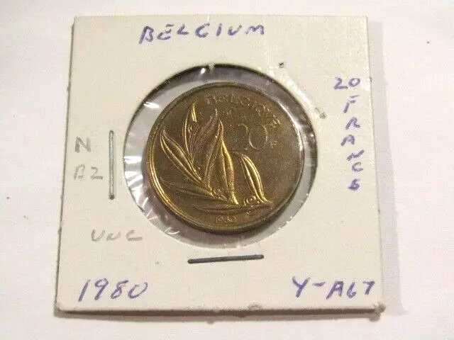 Belgium 1980 20 Francs unc World Coin