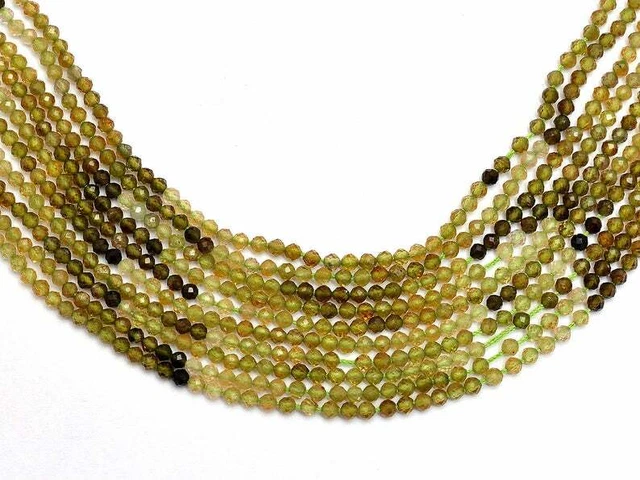 AAA Naturel Facettes Vert Tourmaline Gemme Rondelle Perles 13 " Brin 2mm-3mm