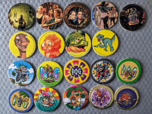 Lot 19POG Mortal Kombat / Le Petit Dinosaure / Le Jeu AVIMAGE POG'S POGS WPF