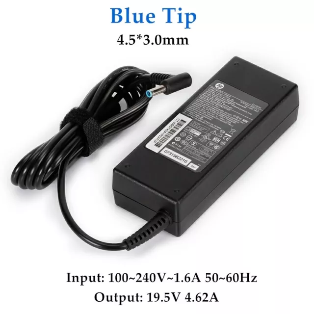 Genuine OEM 90W HP Blue Tip AC Adapter Charger 710413-001 19.5V 4.62A +Cord 2023