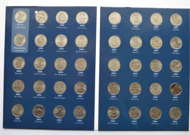 USA State Quarters 1999-2009 dollar FULL Set 58 Coins US America + Album 3