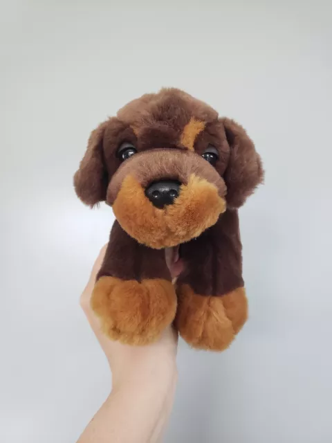 Toys R Us Animal Alley Puppy Dog Soft Toy Plush Beanie Brown Tan