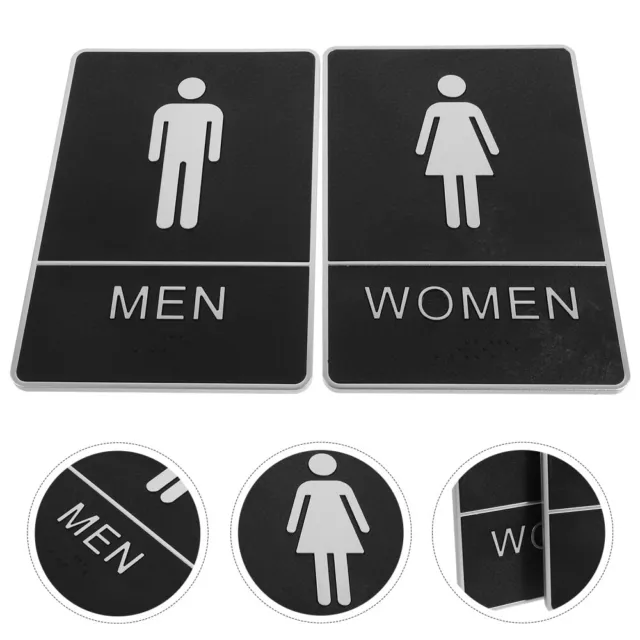2pcs Gender Toilet Sign Men and Women Toilet Sign Self-adhesive Restroom