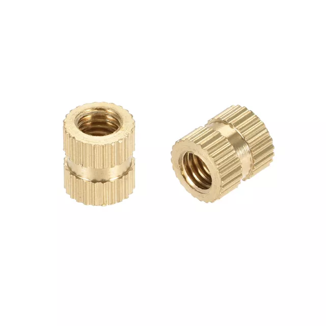 M5 x 8mm(L) x 7mm(OD) Brass Knurled Threaded Insert Embedment Nuts, 30 Pcs