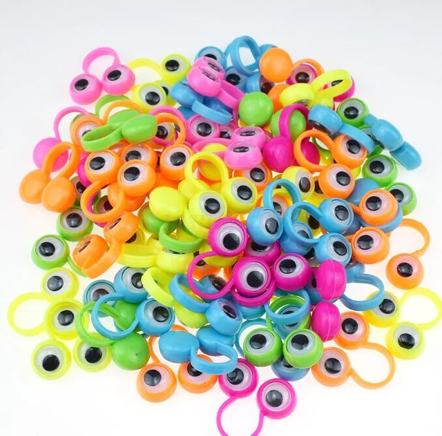 AU SELLER Funny Eye Finger Puppets Plastic Rings with Wiggle Eyes Capsule Toy