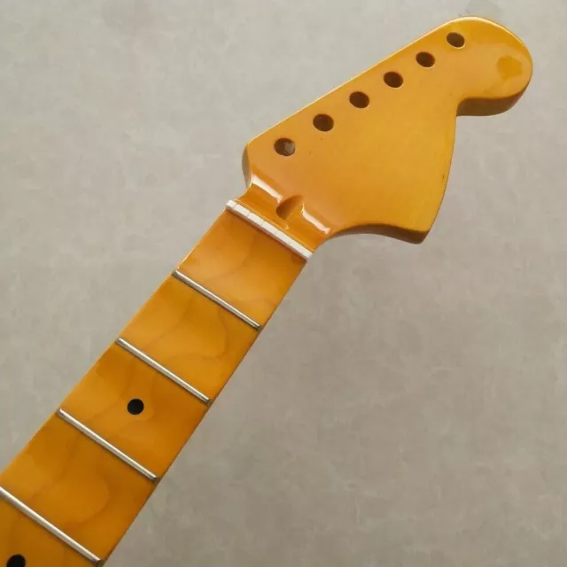 Big head Full scalloped guitar neck 22 Fret 25.5" Fretboard Maple Yellow Gloss