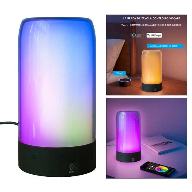 Lampada Comodino smart WiFi Compatibile Alexa Google Home Luce Notturna RGB RGBW