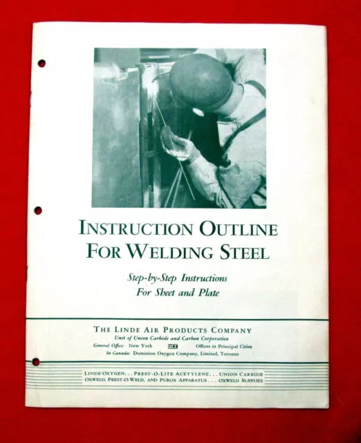 Linde Air Products Welding Instructions For Steel Lot of 2 Manuals msc4