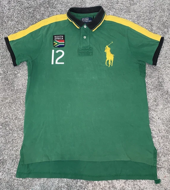 VINTAGE MENS RALPH Lauren Polo South Africa Short Sleeved Shirt Big