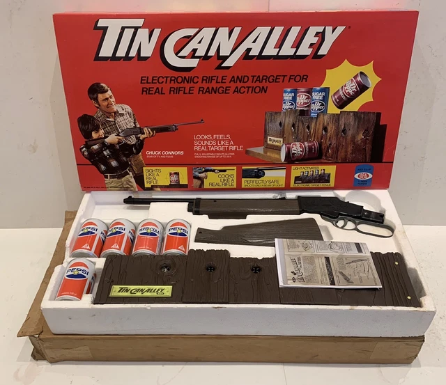 RARE VINTAGE 1970,S Ideal Tin Can Alley Shooting Game Classic Chuck
