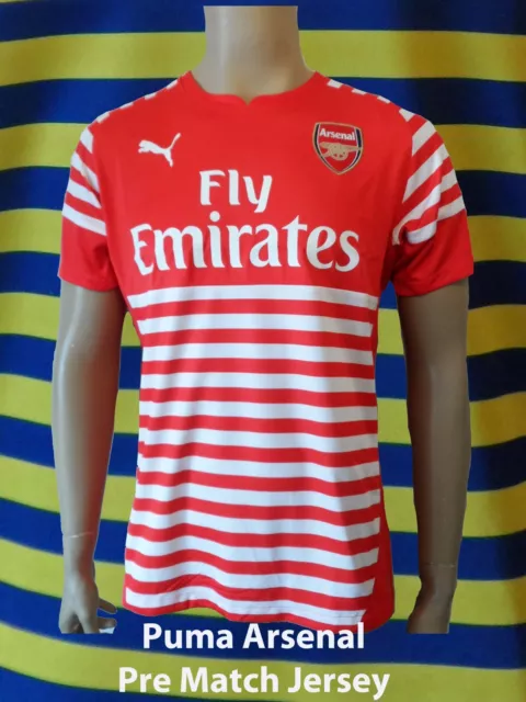 ARSENAL PUMA PRE Match Jersey Size Medium 746934 01 High Risk Red