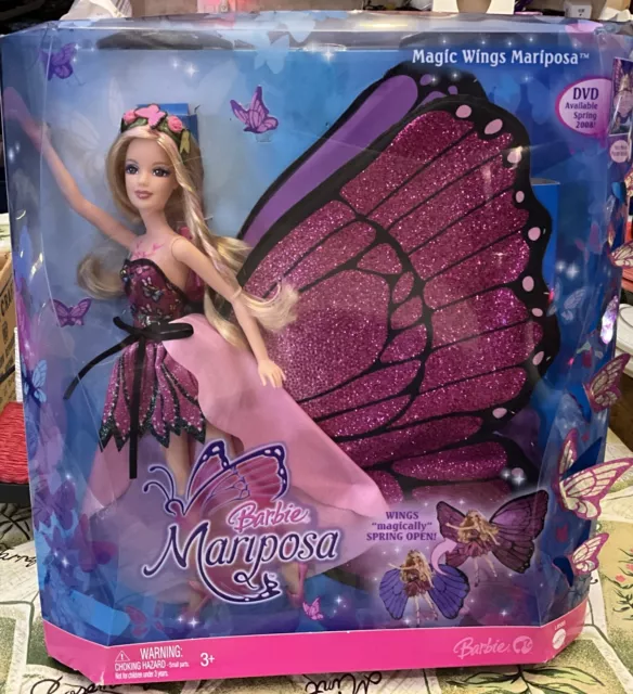 2008 Barbie Mattel Magical Wings Mariposa Barbie Doll Butterfly NIB Beautiful