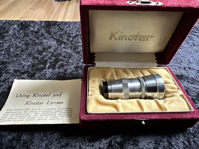 Astigma Kinotel Vintage 1 1/2 pulgada para lente de cine de 8 mm/con estuche y manual