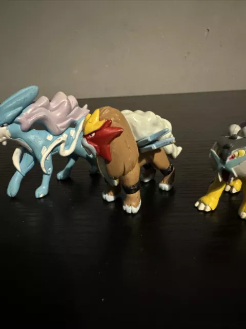 1999 ORIGNAL 2" POKEMON C.G.T.S.J TOMY Suicune, Entei And Raikou Rare Bundle 3