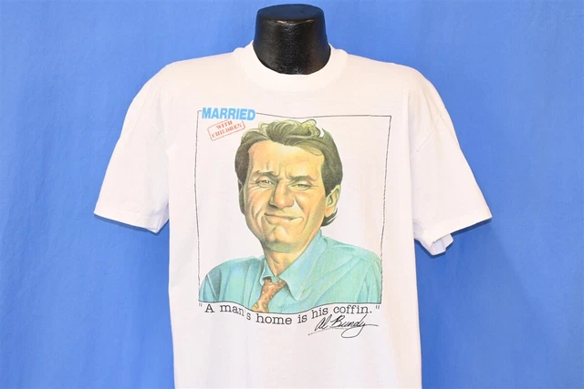 vintage 80s AL BUNDY MARRIED WITH CHILDREN MANS HOME IS HIS COFFIN t-shirt XL