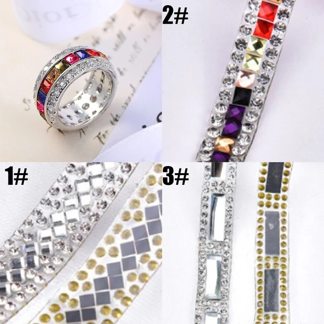 Lazo pedrería plata cinta de pedrería bolsillos adornos listones decorativos 1 M/3
