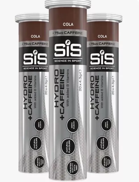 SIS Science In Sport Hydro Electrolyte + Caffeine 3 X 20 Cola Flavour Tablets