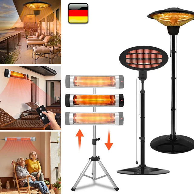 Infrarot Heizstrahler Wärmestrahler Heizpilz Infrarotstrahler Elektrisch Timer #