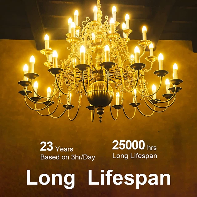 B22 Kerzenlampen Bajonett - 10er-Pack Lichter Glühbirne 2700k warmweiß 3