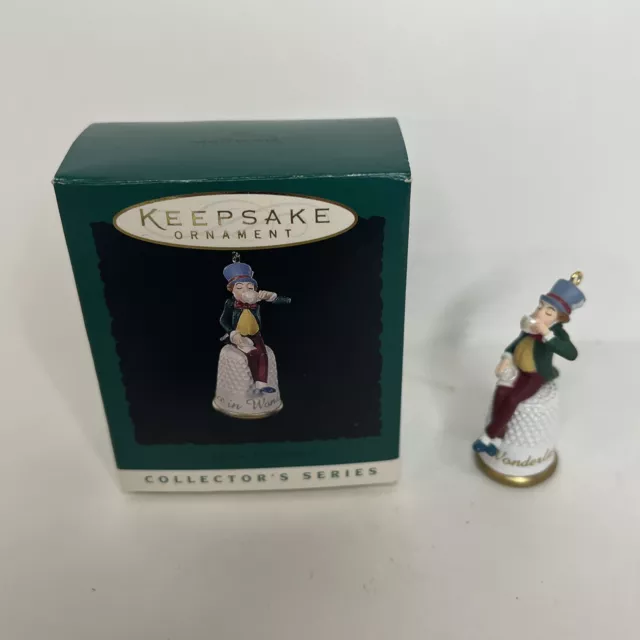 Hallmark Ornament Alice In Wonderland 1996 Miniature Mad Hatter #2 Thimble Tea
