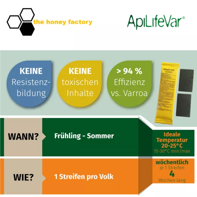 10x2 APILIFE VAR Streifen Api Life Varroa Behandlung Thymol Liebig Aumeier Biene 3