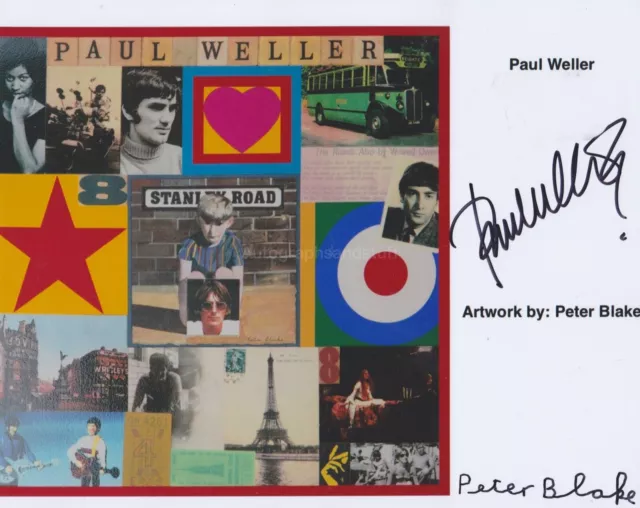 Paul Weller & Peter Blake HAND Signed 8x10 Photo, Stanley Road, The Jam
