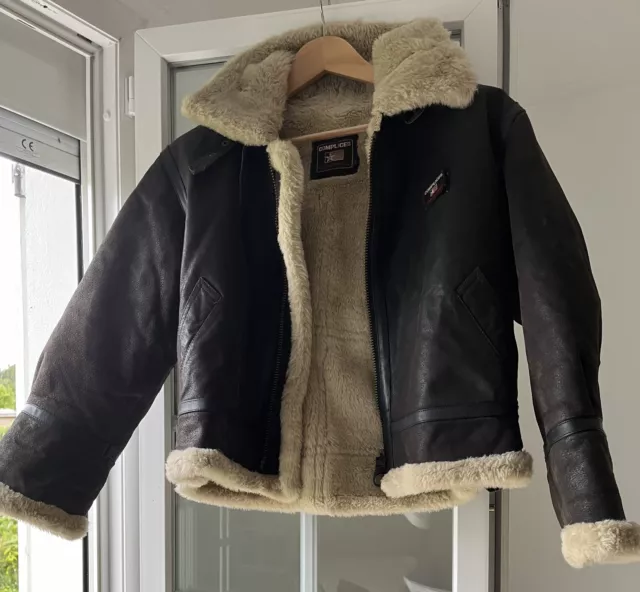 VESTE BLOUSON ENFANT style Aviateur marque COMPLICES taille 12 ans 100 cuir EUR 75 00 PicClick FR