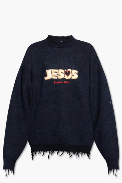 Vetements Navy Blue Oversize Sweater - Men