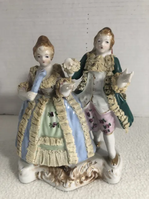 Vintage Porcelain Victorian Couple Figurine