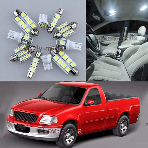 White Car Auto Light Interior LED Package 7x for FORD F150 F-150 1997-2003 L7