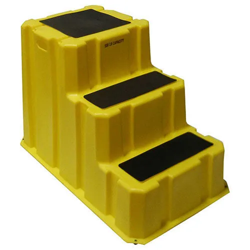 3 Step Nestable Plastic Step Stand - Yellow 25-3/4"W x 42"D x 29"H