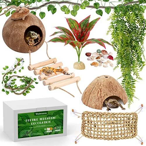 Woiworco Bearded Dragon Tank Accessories 22 Packs Reptile Habitat Accessories...