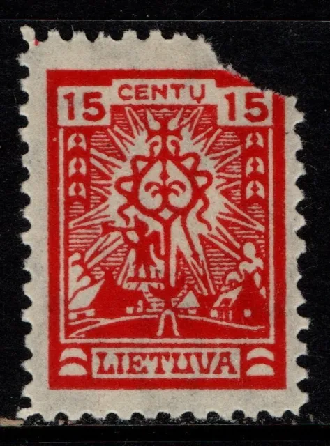 Lithuania 1923 15c Wayside Cross SG189 MNH see note