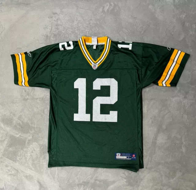 Green Bay Packers Aaron Rodgers #12 Reebok On Field Green Jersey Men’s Sz Large