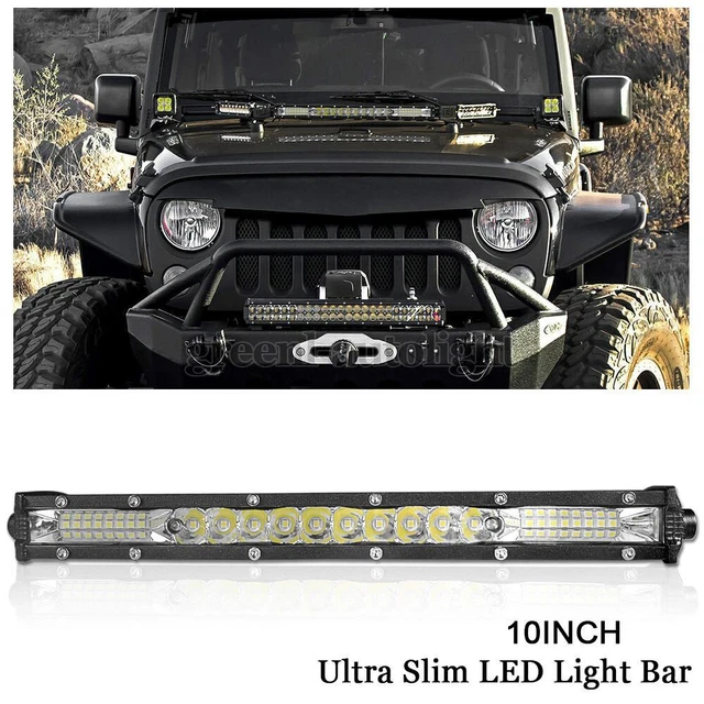 10in Spot Flood Combo LED Work Light Bar Slim Offroad Driving SUV UTV Truck ATV