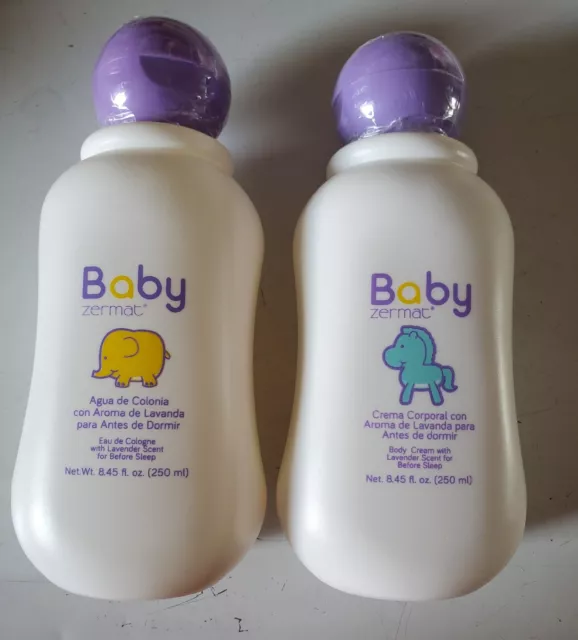 Baby Zermat Colonia Y Crema Corporal De Lavanda Para Antes De Dormir 2 Pc Set