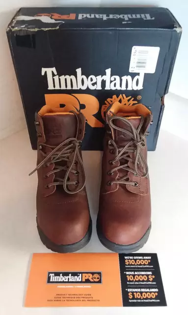 WOMENS TIMBERLAND PRO Titan Brown Work Safety Toe Boots 26388 Size 9.5 ...