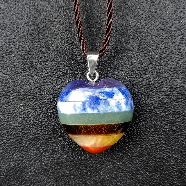 7 Chakra Natural Stone Pendant Necklace Healing Gemstone Crystal Energy Necklace 5