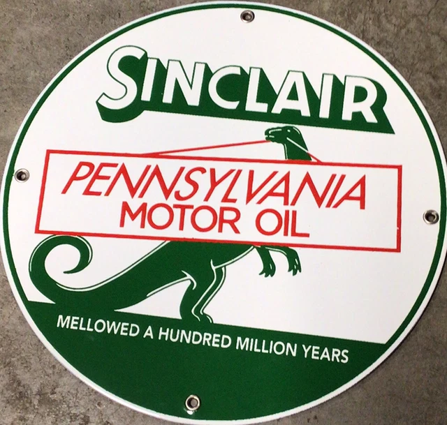 VINTAGE SINCLAIR PORCELAIN Sign Gas Motor Oil Sales Service Garage