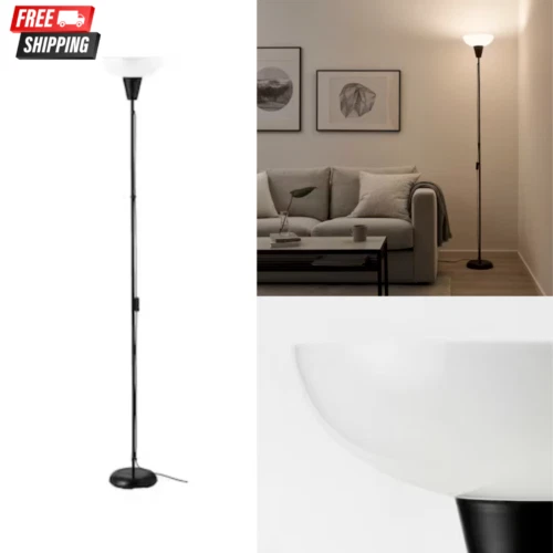 IKEA TAGARP FLOOR Uplighter Lamp Uplight 180cm, Black/White - WITH BULB ...