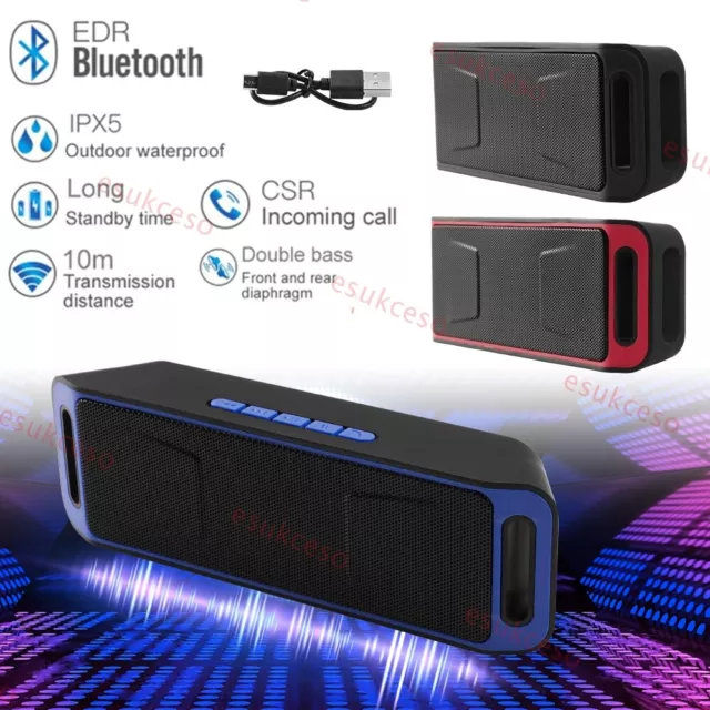 Bluetooth Speaker Wireless Waterproof Outdoor Stereo Bass USB/TF/FM Radio LOUD