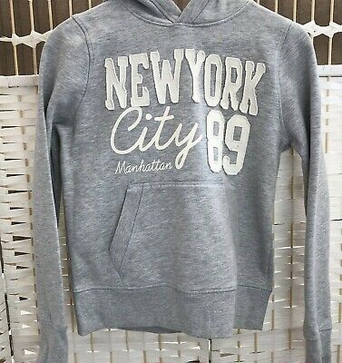 Girls Grey  New York City 89 Hoodie Sweatshirt Top Age 14 YEARS Candy Couture
