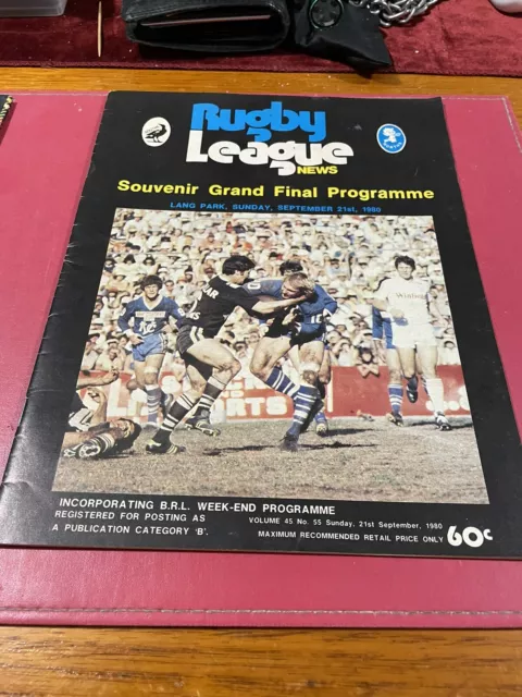 Rugby League News Qrl/brl Grand Final Programme September 1980