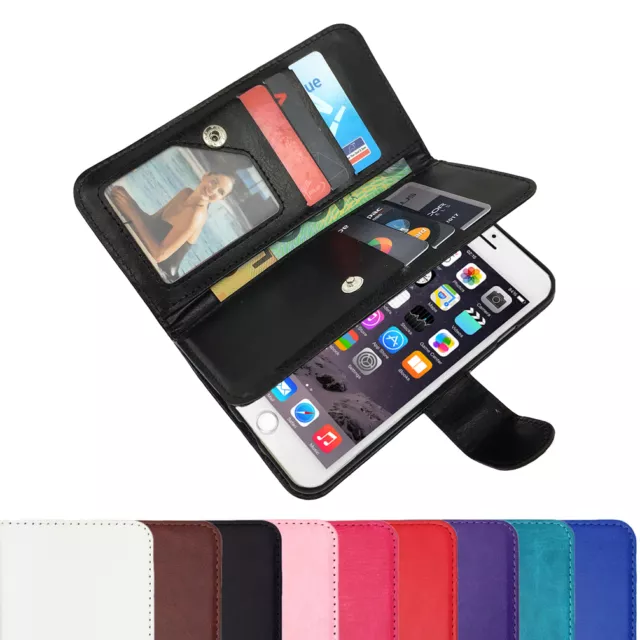 Leather Flip Case Wallet Stand Cover For Apple iPhone 7 6S 6 Plus 5C 5 4 SE 8 X