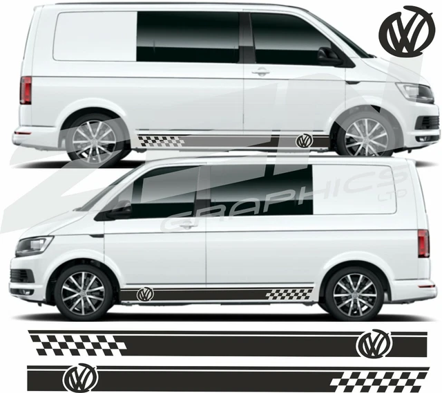 Kit De Stores Compatible avec VW T6 Transporter (2016-2020)(Ensemble Complet empattement Court hayon) Couleur de la Doublure Orange Fluo, Réversible
