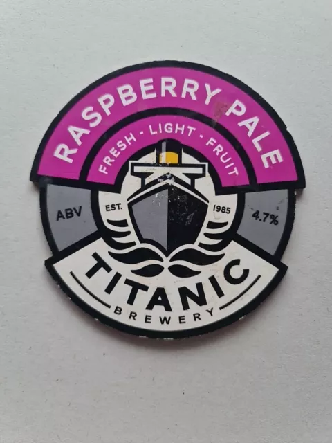 TITANIC Brewery " RASPBERRY PALE " beer pump Clip / Badge