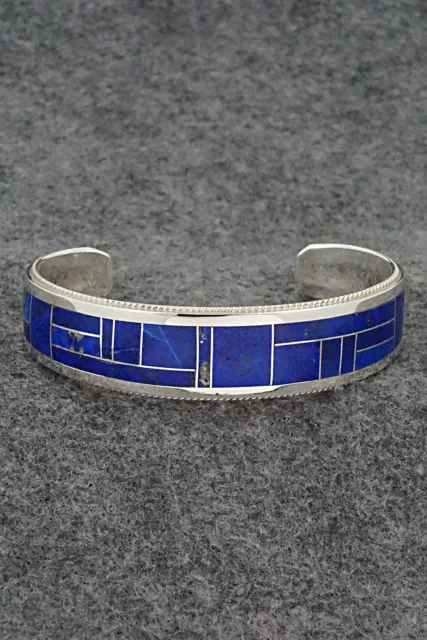 Lapis & Sterling Silver Inlay Bracelet - Rickel Booqua