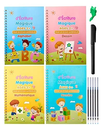 Cahier d'écriture magique réutilisable pour enfants, cahier calligraphique  de nettoyage, apprentissage de l'alphabet allemand