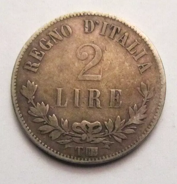 2 Lire Valore 1863 Torino - MB/BB - Rara - Vittorio Emanuele II - Argento